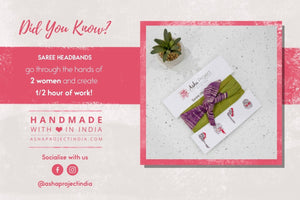 Saree Headband | XL - Asha Project Kantha - Saree - Handmade