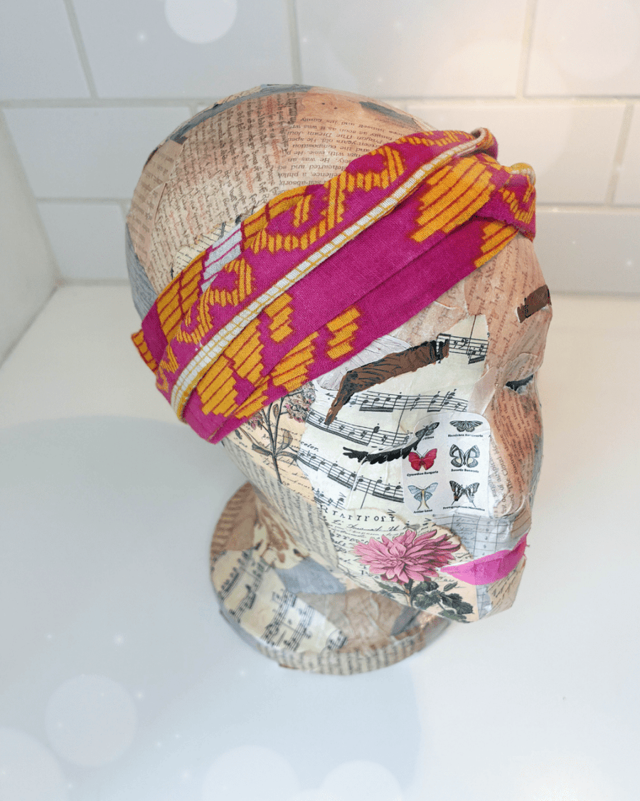 Saree Headband | XL - Asha Project Kantha - Saree - Handmade