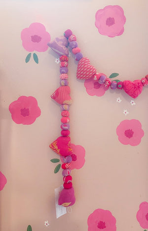 Saree Heart Garland - 5 ft - Asha Project Kantha - Saree - Handmade