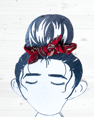 Saree Mini Scrunchie with Bow - Asha Project Kantha - Saree - Handmade