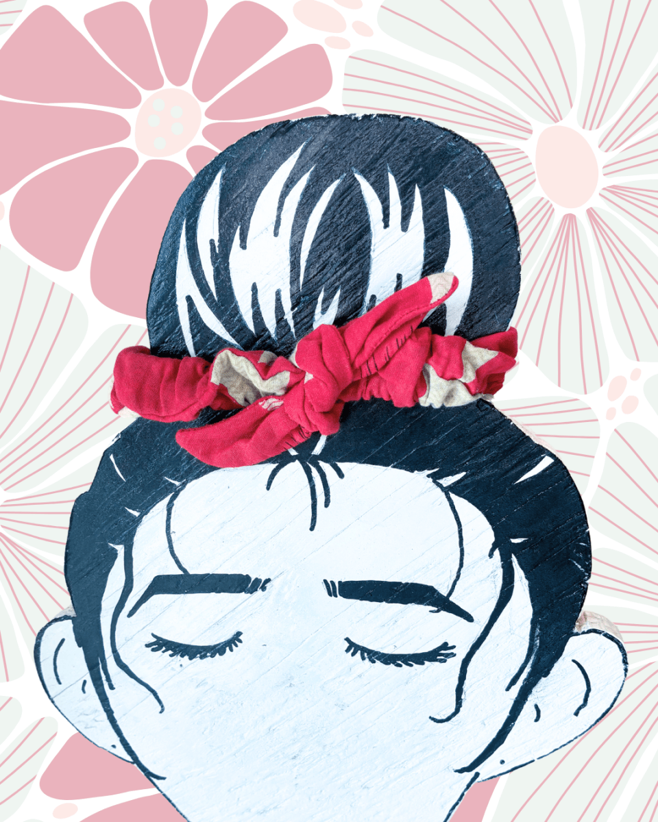 Saree Mini Scrunchie with Bow - Asha Project Kantha - Saree - Handmade