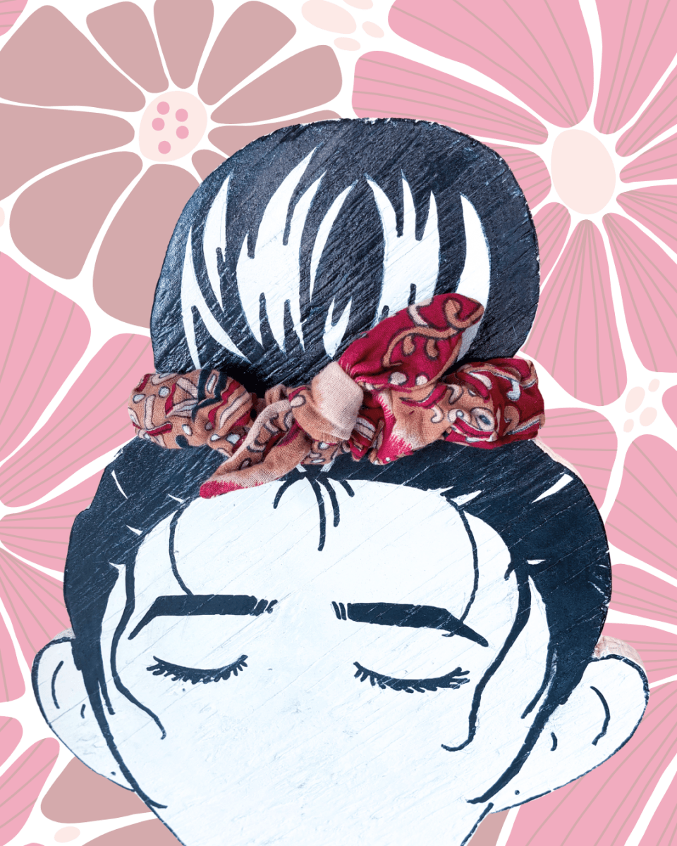 Saree Mini Scrunchie with Bow - Asha Project Kantha - Saree - Handmade