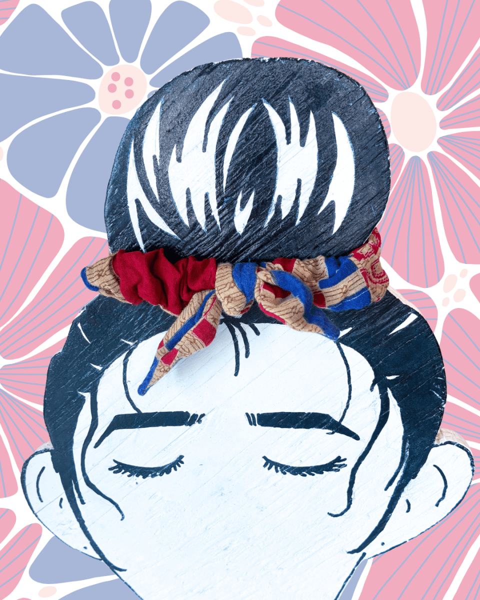 Saree Mini Scrunchie with Bow - Asha Project Kantha - Saree - Handmade