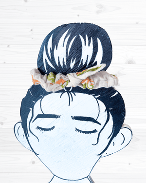 Saree Mini Scrunchie with Bow - Asha Project Kantha - Saree - Handmade