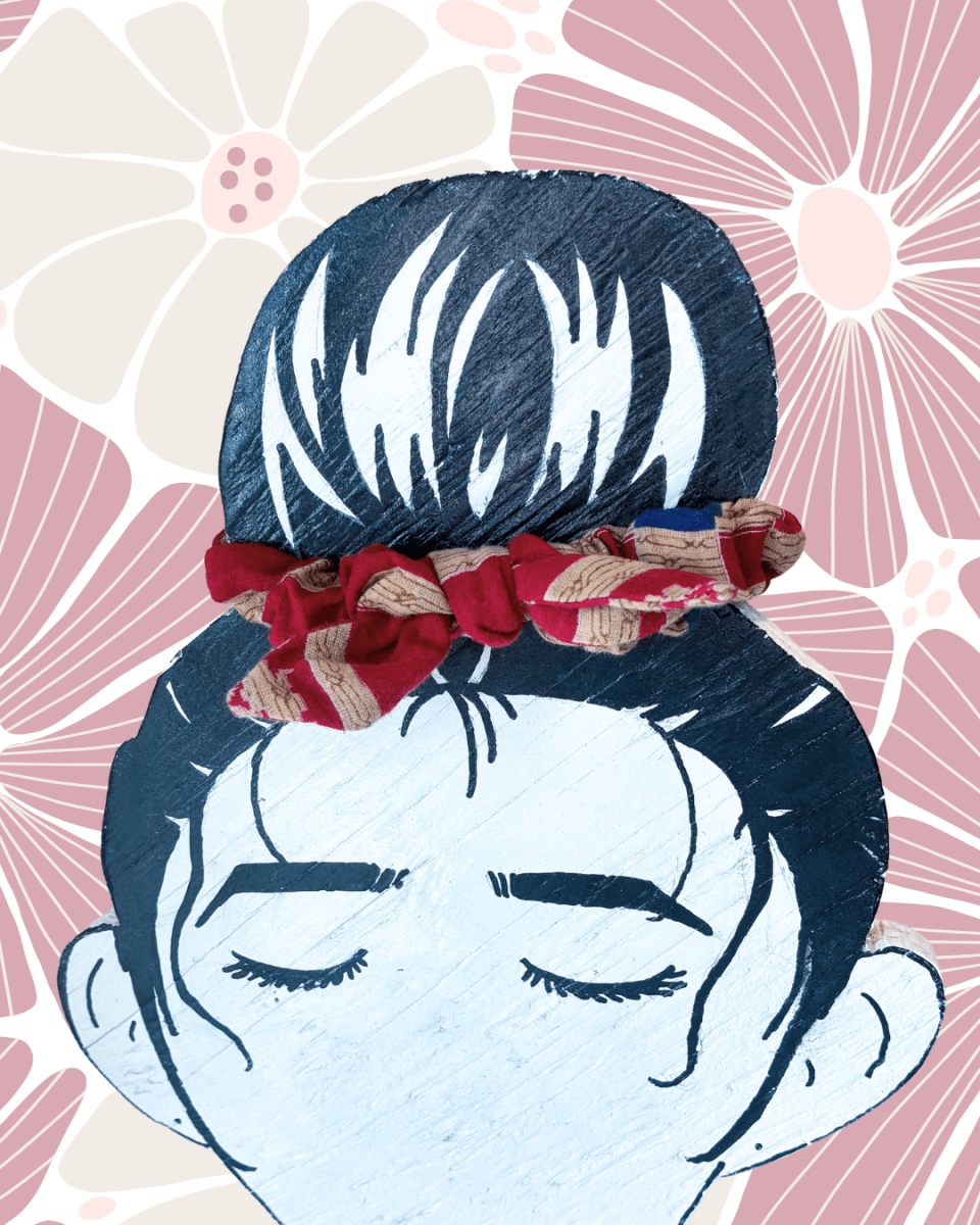 Saree Mini Scrunchie with Bow - Asha Project Kantha - Saree - Handmade