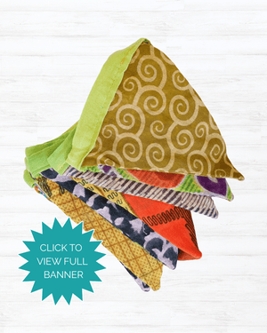 Saree Mini Triangle Banner - Asha Project Kantha - Saree - Handmade