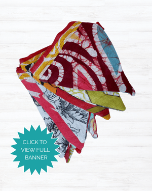 Saree Mini Triangle Banner - Asha Project Kantha - Saree - Handmade