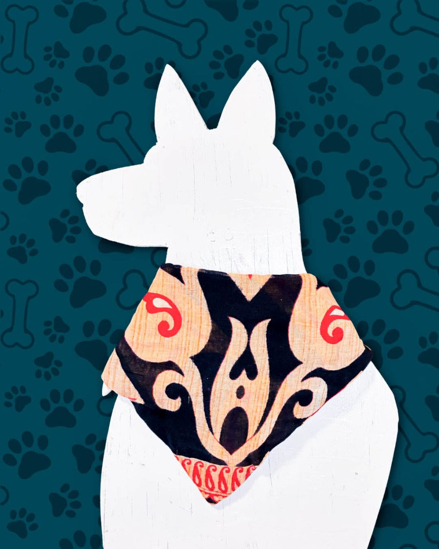 Saree Pet Bandana | Medium - Asha Project Kantha - Saree - Handmade