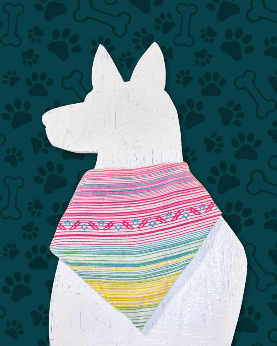 Saree Pet Bandana | Medium - Asha Project Kantha - Saree - Handmade