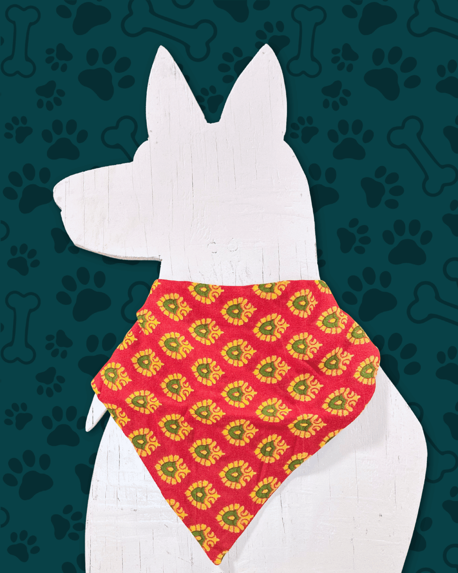 Saree Pet Bandana | Medium - Asha Project Kantha - Saree - Handmade