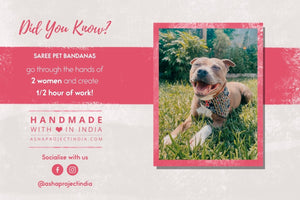 Saree Pet Bandana | Small - Asha Project Kantha - Saree - Handmade