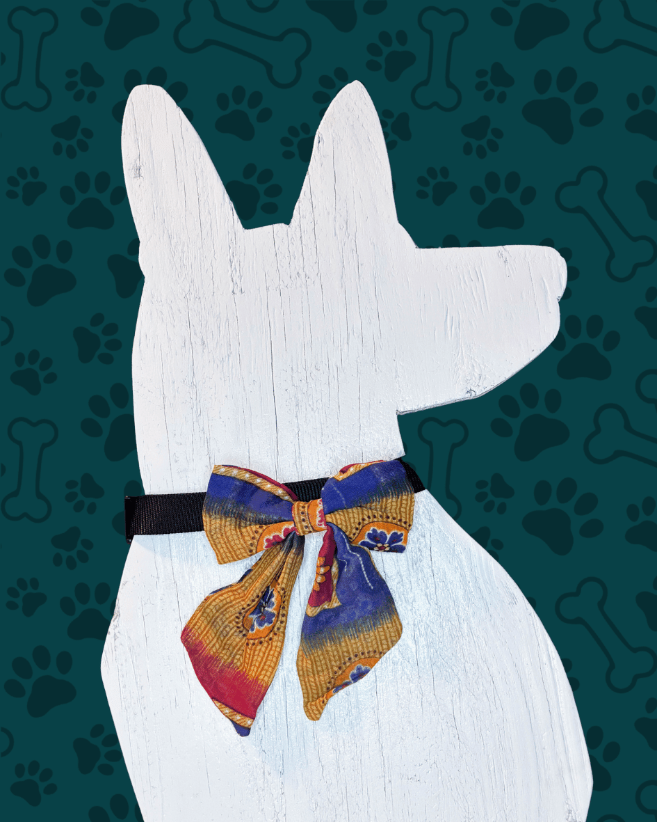 Saree Pet Bow | Large - Asha Project Kantha - Saree - Handmade