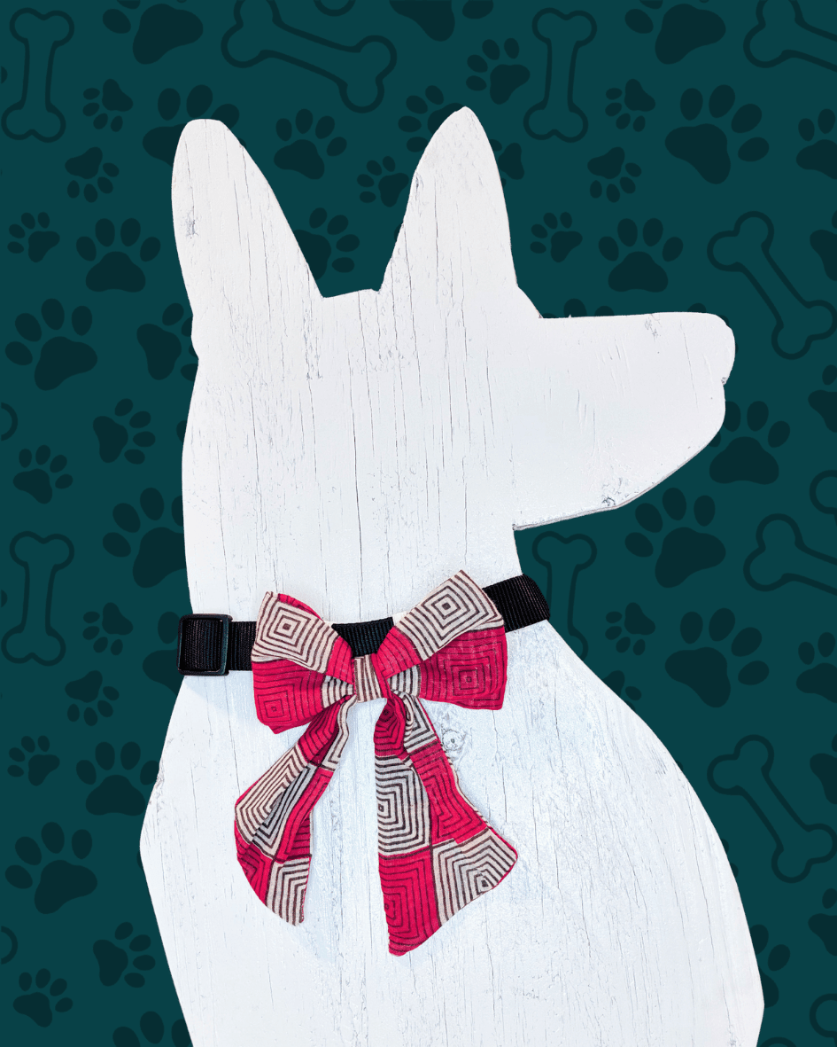 Saree Pet Bow | Large - Asha Project Kantha - Saree - Handmade
