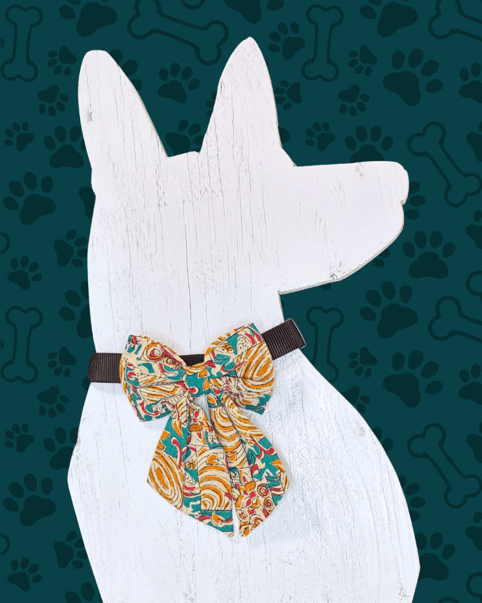 Saree Pet Bow | Large - Asha Project Kantha - Saree - Handmade