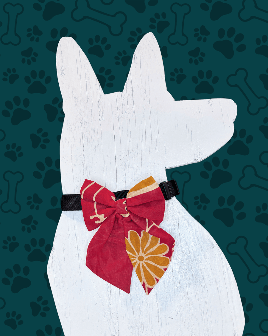 Saree Pet Bow | Large - Asha Project Kantha - Saree - Handmade