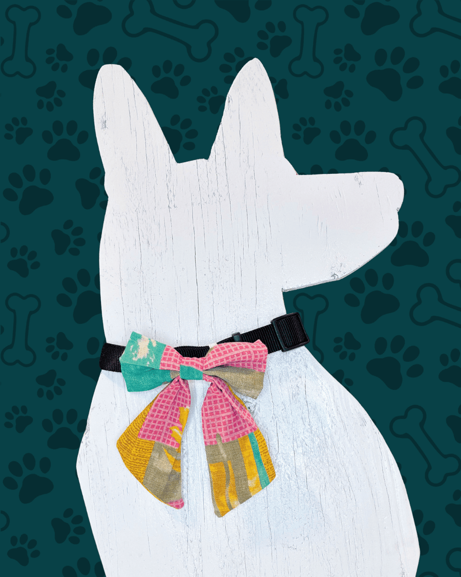 Saree Pet Bow | Large - Asha Project Kantha - Saree - Handmade