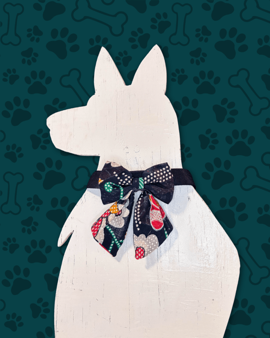 Saree Pet Bow | Small - Asha Project Kantha - Saree - Handmade