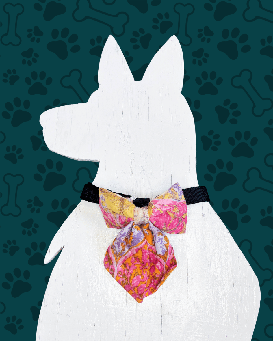 Saree Pet Bow | Small - Asha Project Kantha - Saree - Handmade