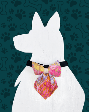 Saree Pet Bow | Small - Asha Project Kantha - Saree - Handmade