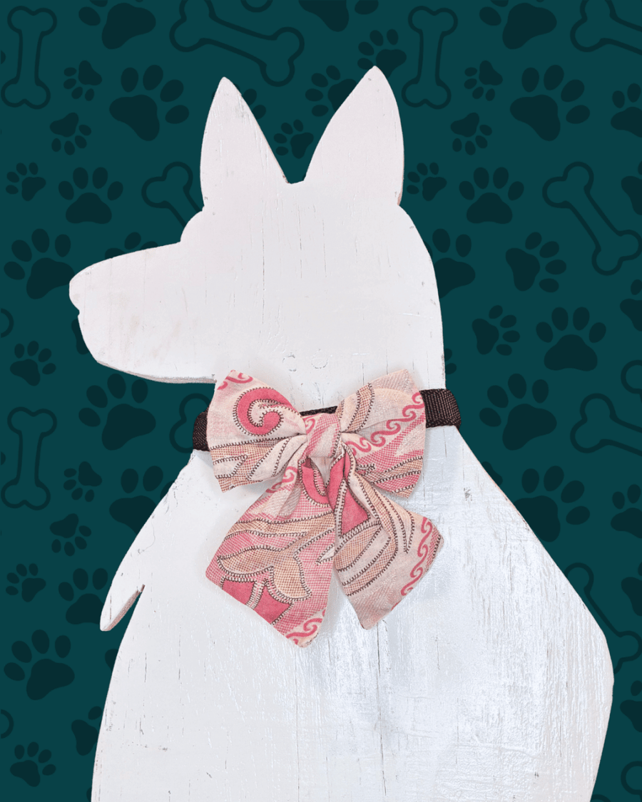 Saree Pet Bow | Small - Asha Project Kantha - Saree - Handmade