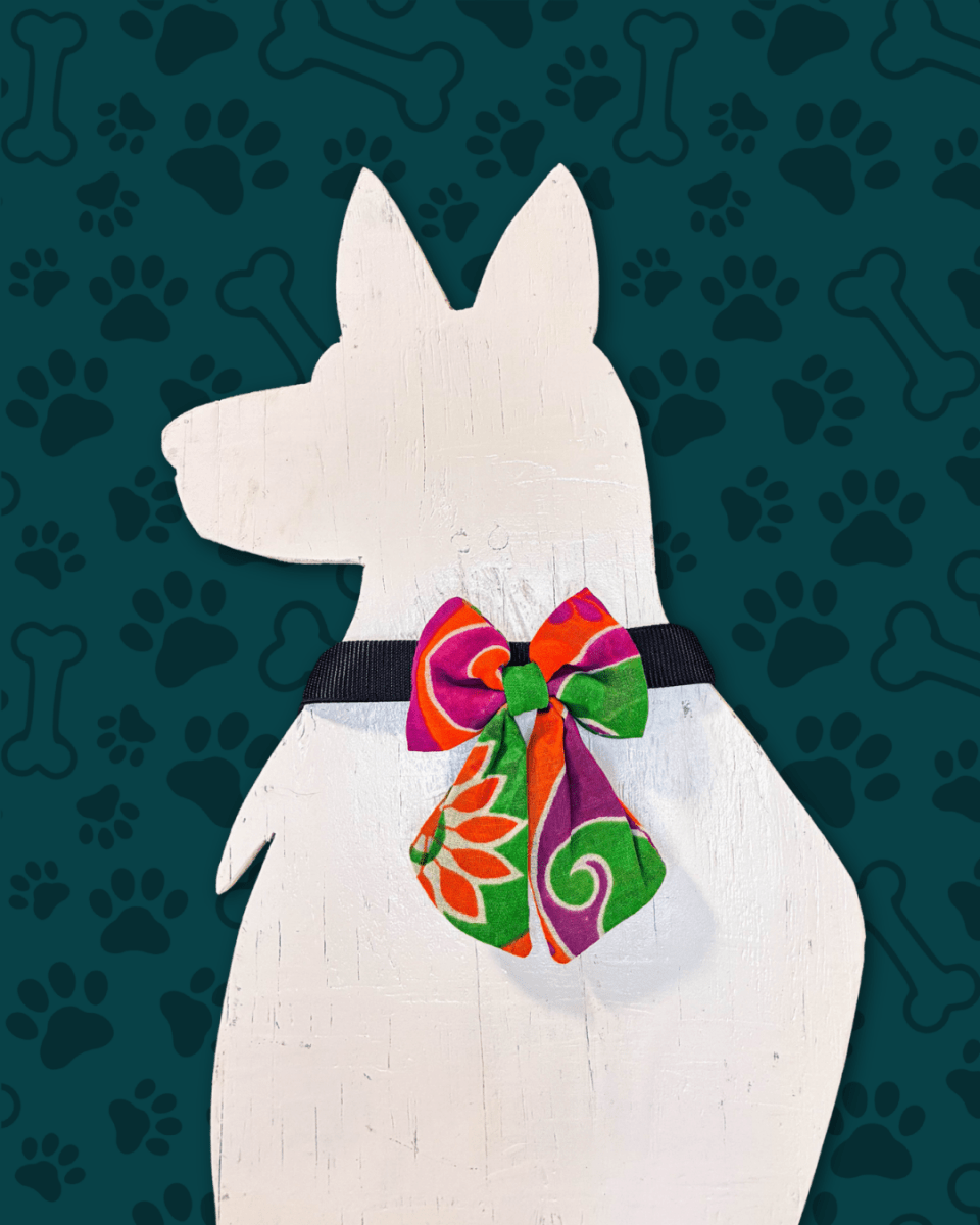 Saree Pet Bow | Small - Asha Project Kantha - Saree - Handmade