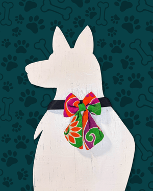 Saree Pet Bow | Small - Asha Project Kantha - Saree - Handmade