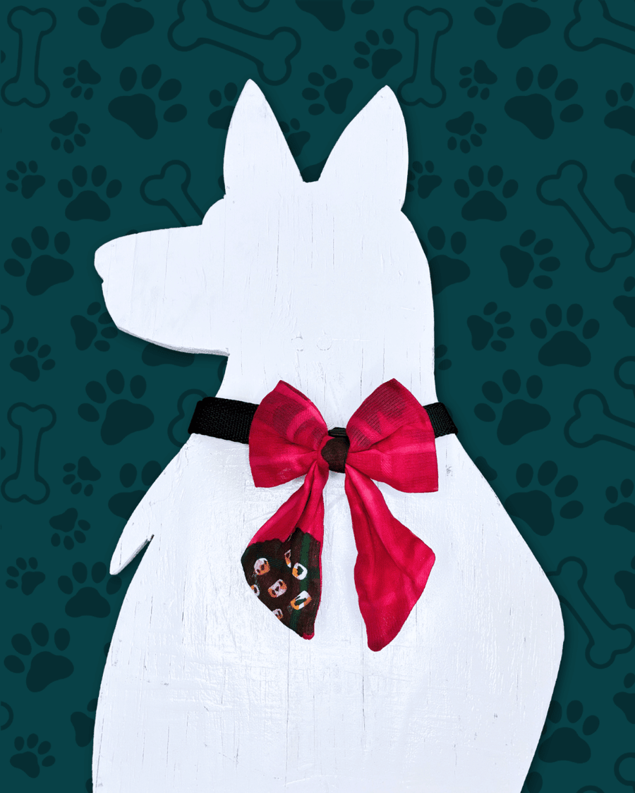 Saree Pet Bow | Small - Asha Project Kantha - Saree - Handmade