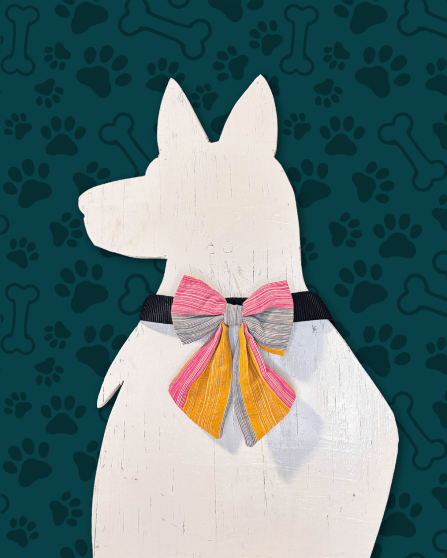 Saree Pet Bow | Small - Asha Project Kantha - Saree - Handmade