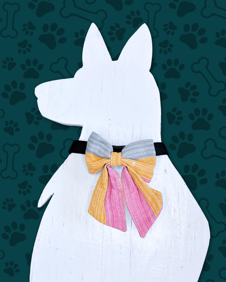 Saree Pet Bow | Small - Asha Project Kantha - Saree - Handmade