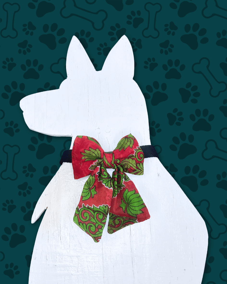 Saree Pet Bow | Small - Asha Project Kantha - Saree - Handmade