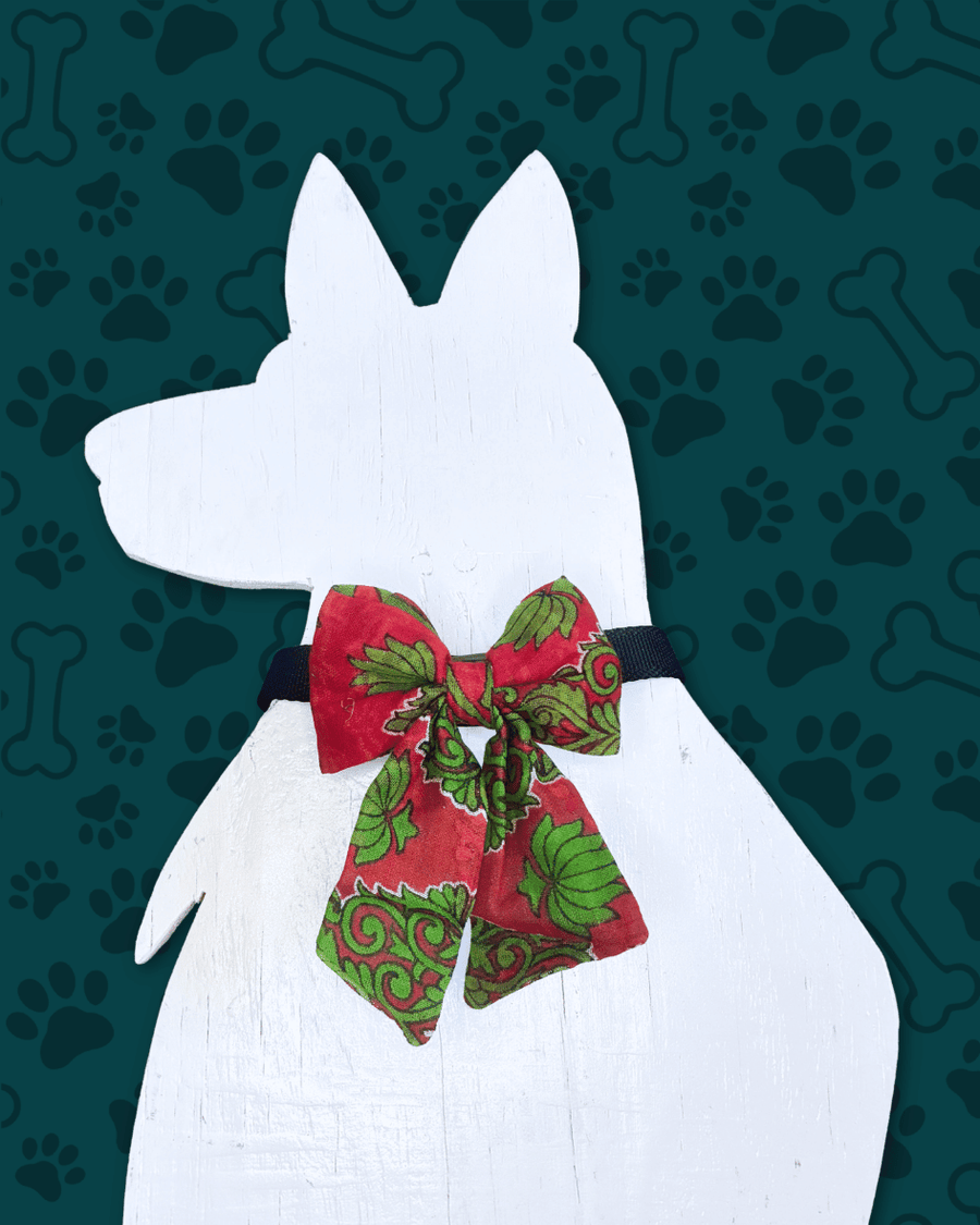 Saree Pet Bow | Small - Asha Project Kantha - Saree - Handmade