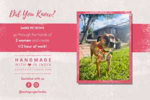 Saree Pet Bow | Small - Asha Project Kantha - Saree - Handmade