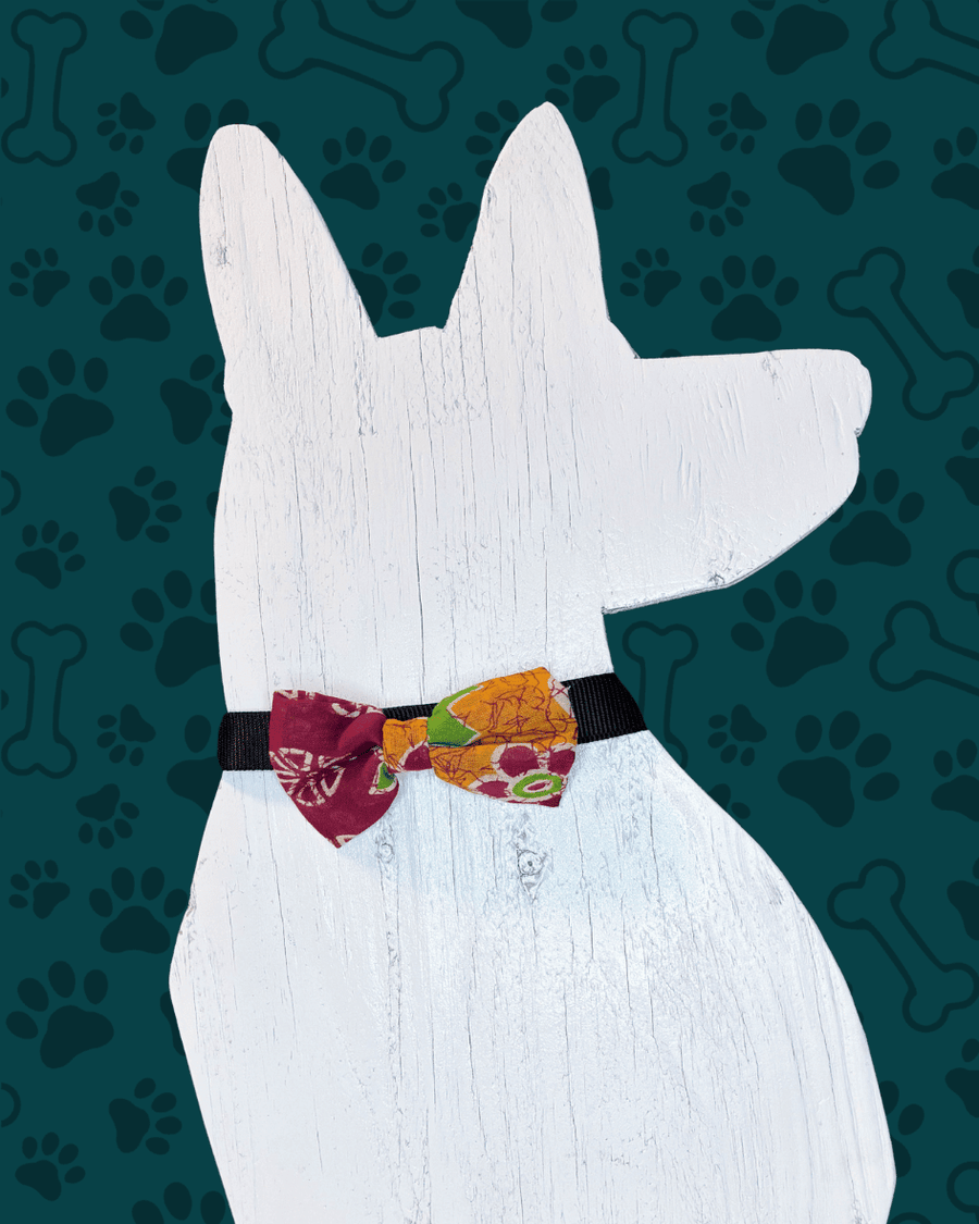 Saree Pet Bowtie | Large - Asha Project Kantha - Saree - Handmade