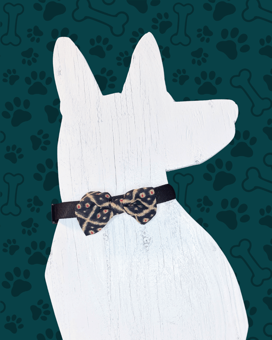 Saree Pet Bowtie | Large - Asha Project Kantha - Saree - Handmade