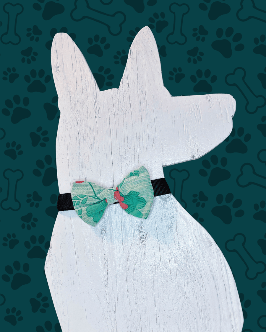 Saree Pet Bowtie | Large - Asha Project Kantha - Saree - Handmade