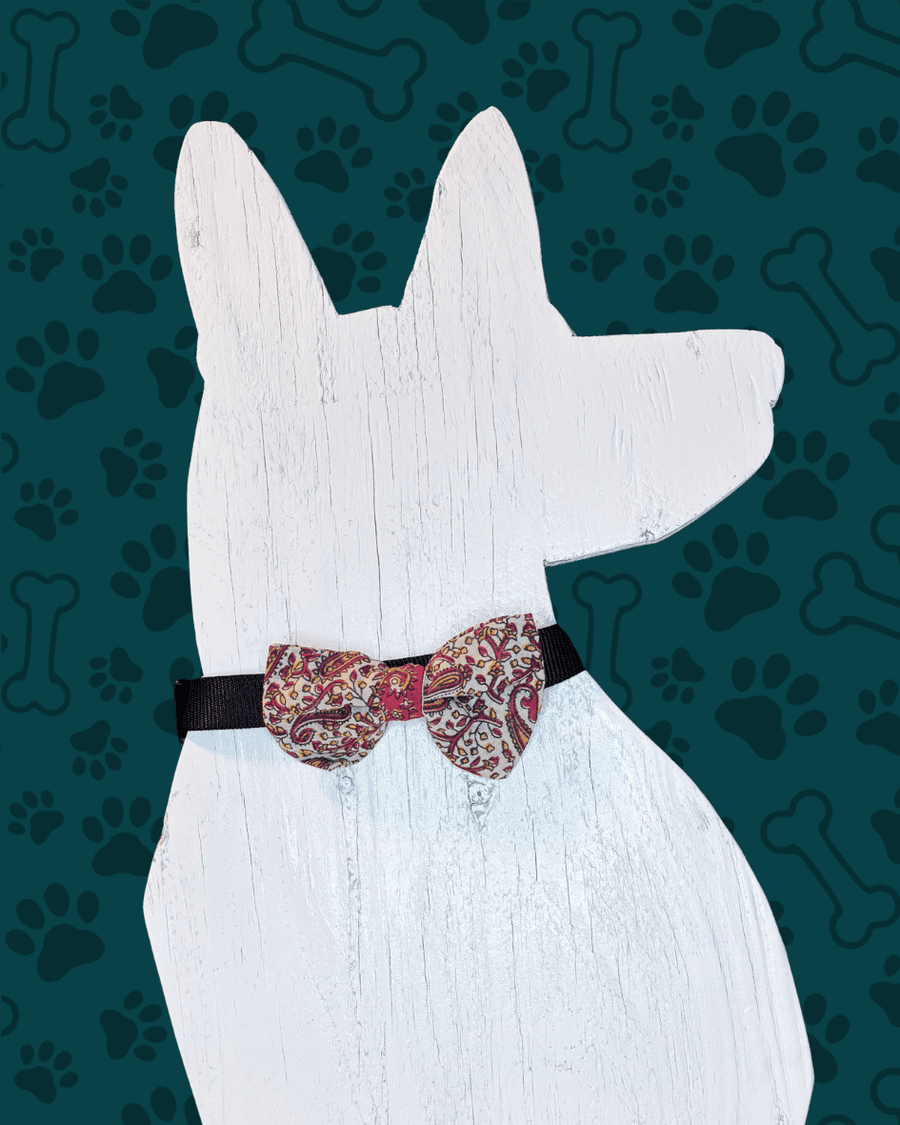 Saree Pet Bowtie | Large - Asha Project Kantha - Saree - Handmade