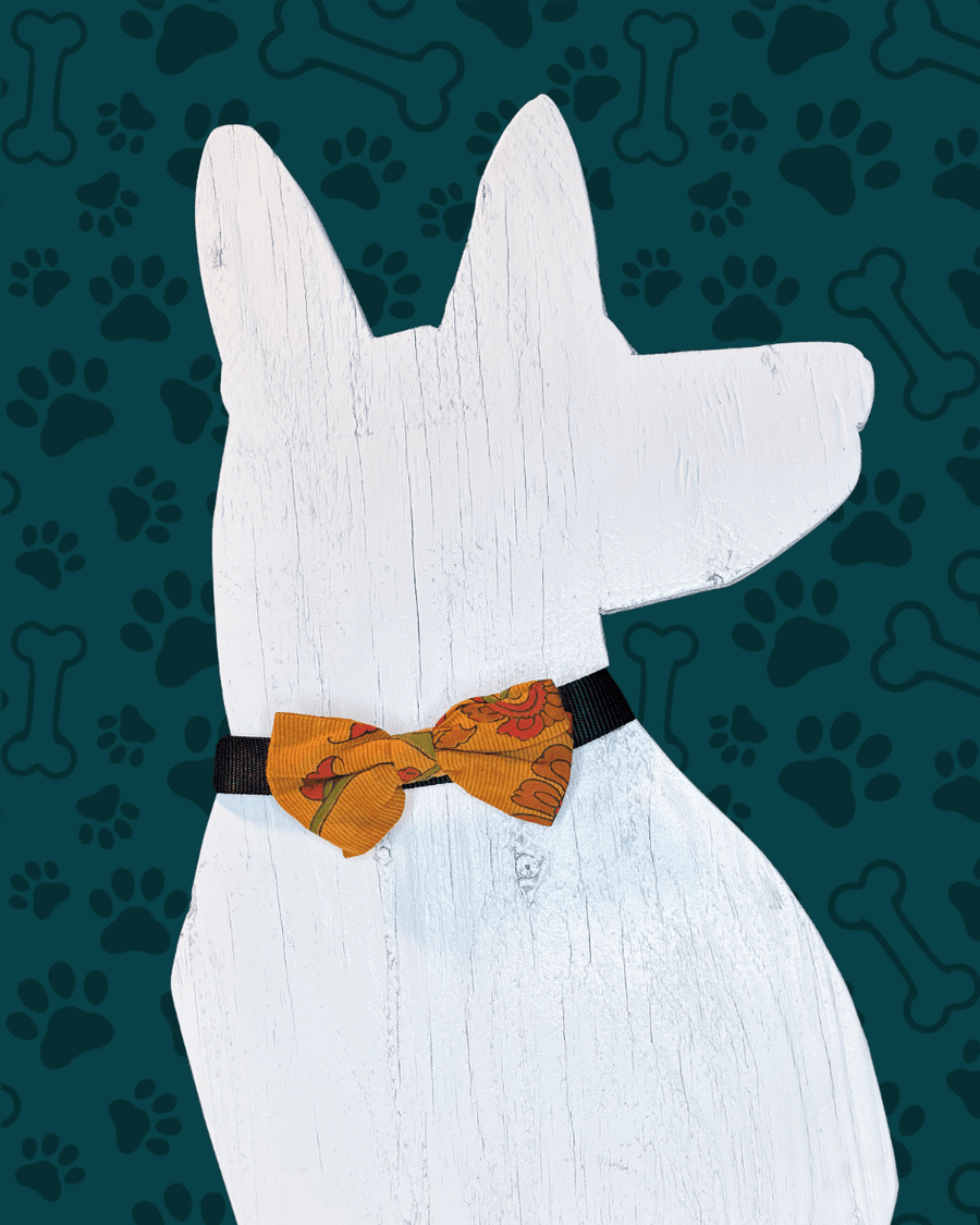 Saree Pet Bowtie | Large - Asha Project Kantha - Saree - Handmade