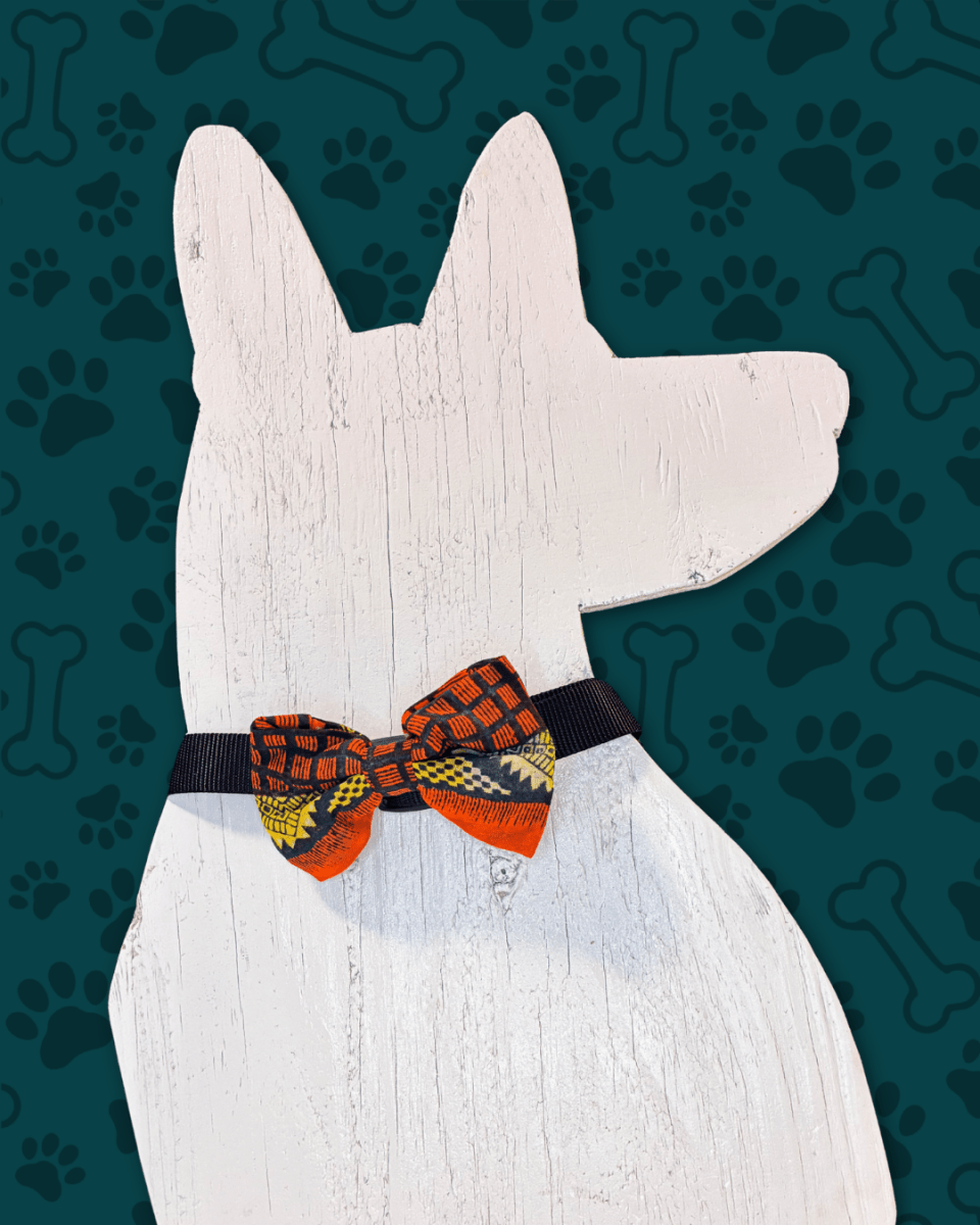 Saree Pet Bowtie | Large - Asha Project Kantha - Saree - Handmade