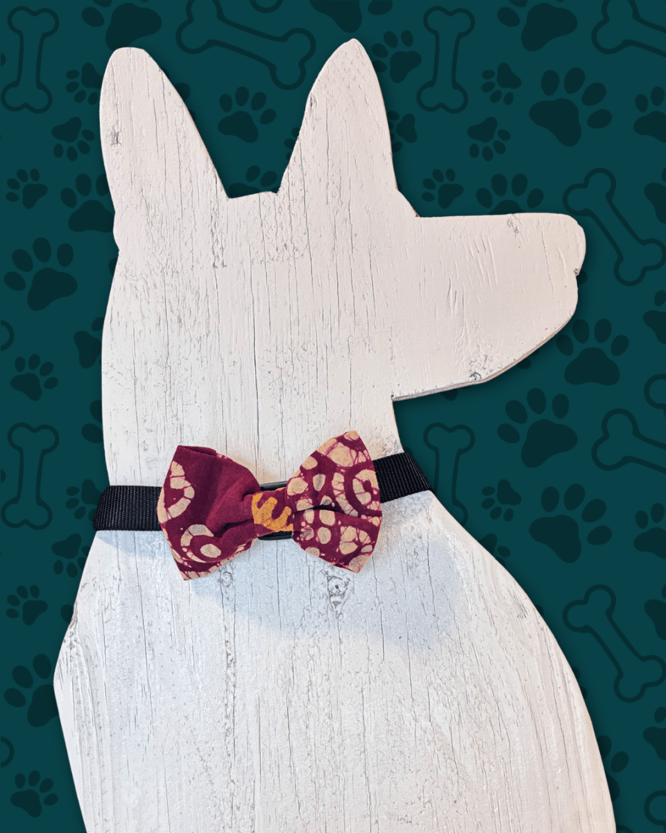 Saree Pet Bowtie | Large - Asha Project Kantha - Saree - Handmade