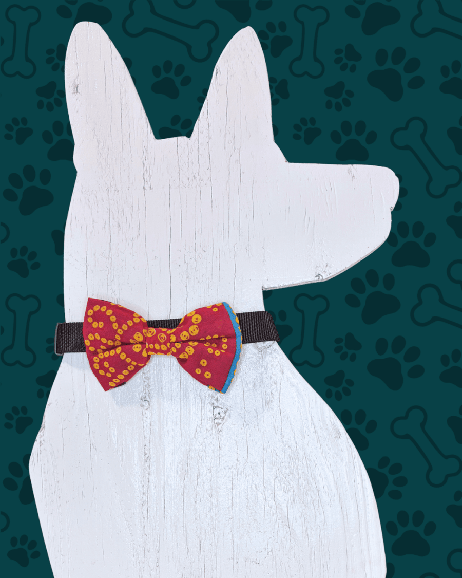 Saree Pet Bowtie | Large - Asha Project Kantha - Saree - Handmade