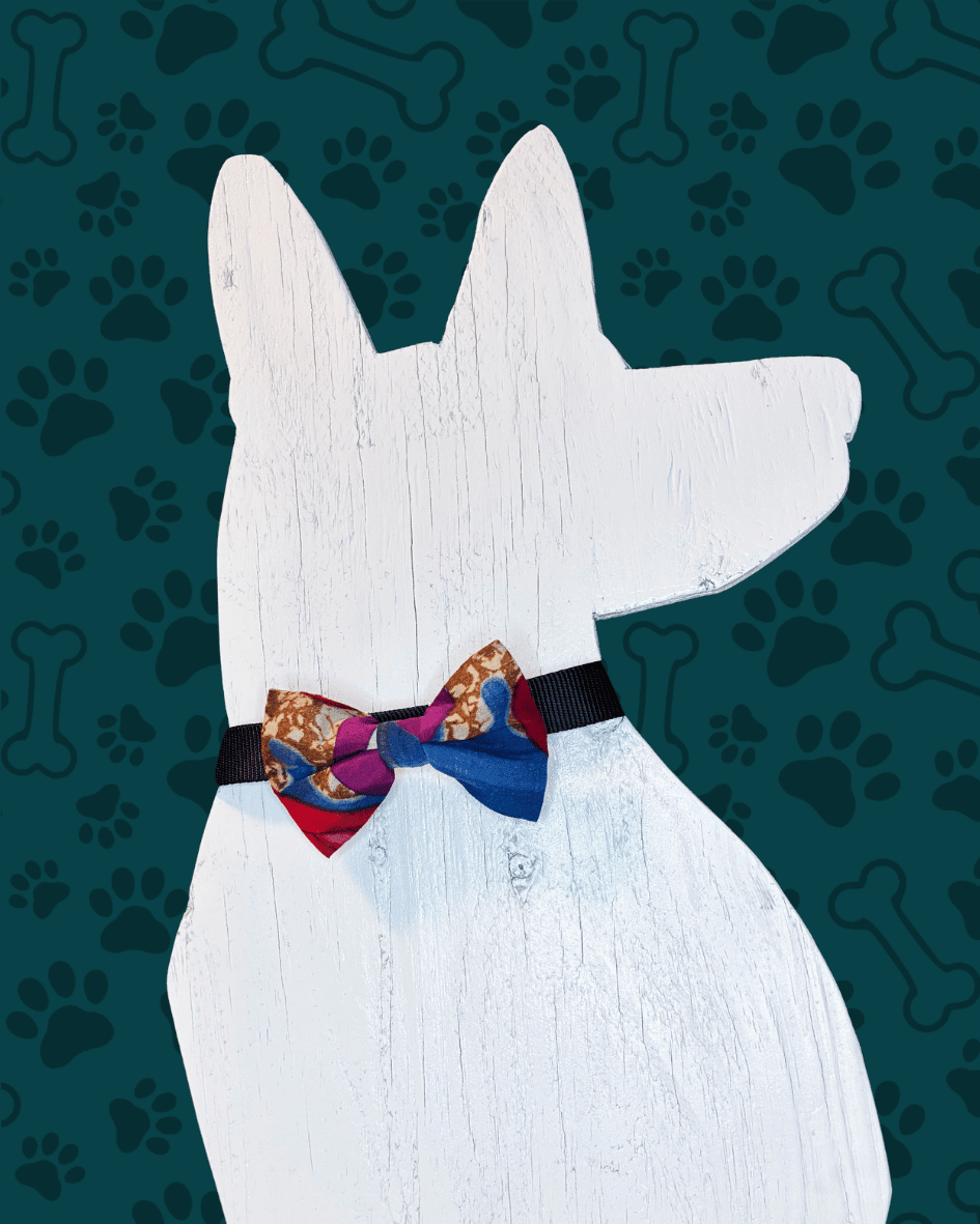 Saree Pet Bowtie | Large - Asha Project Kantha - Saree - Handmade
