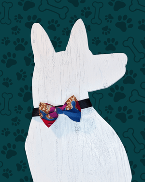 Saree Pet Bowtie | Large - Asha Project Kantha - Saree - Handmade