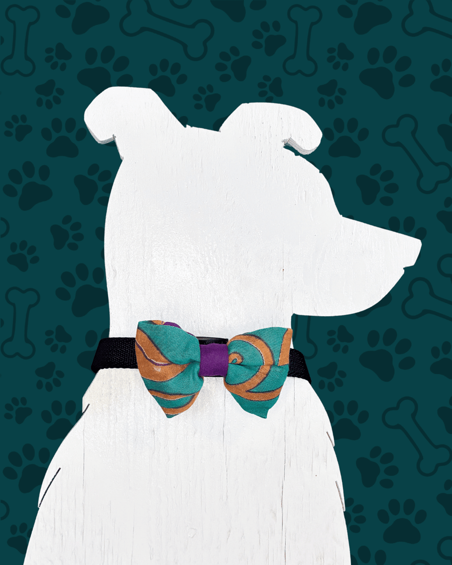 Saree Pet Bowtie | Small - Asha Project Kantha - Saree - Handmade