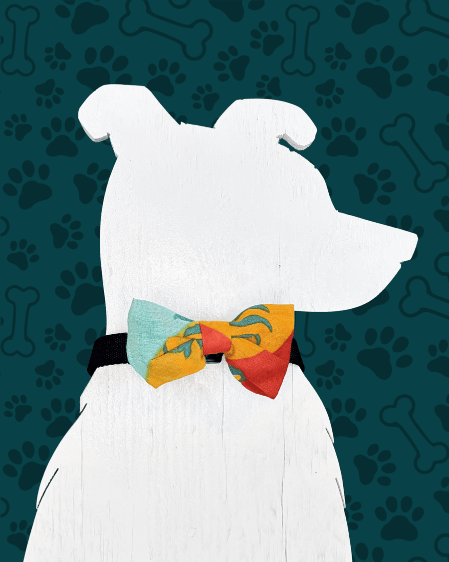 Saree Pet Bowtie | Small - Asha Project Kantha - Saree - Handmade