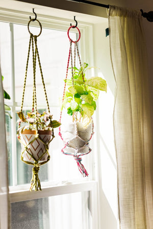 Saree Plant Hanger | Assorted - Asha Project Kantha - Saree - Handmade