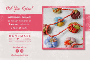 Saree Pumpkin Garland - Asha Project Kantha - Saree - Handmade