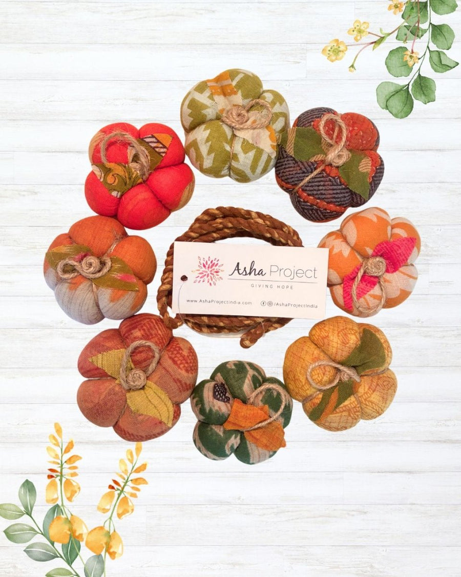 Saree Pumpkin Garland - Asha Project Kantha-Saree-Handmade