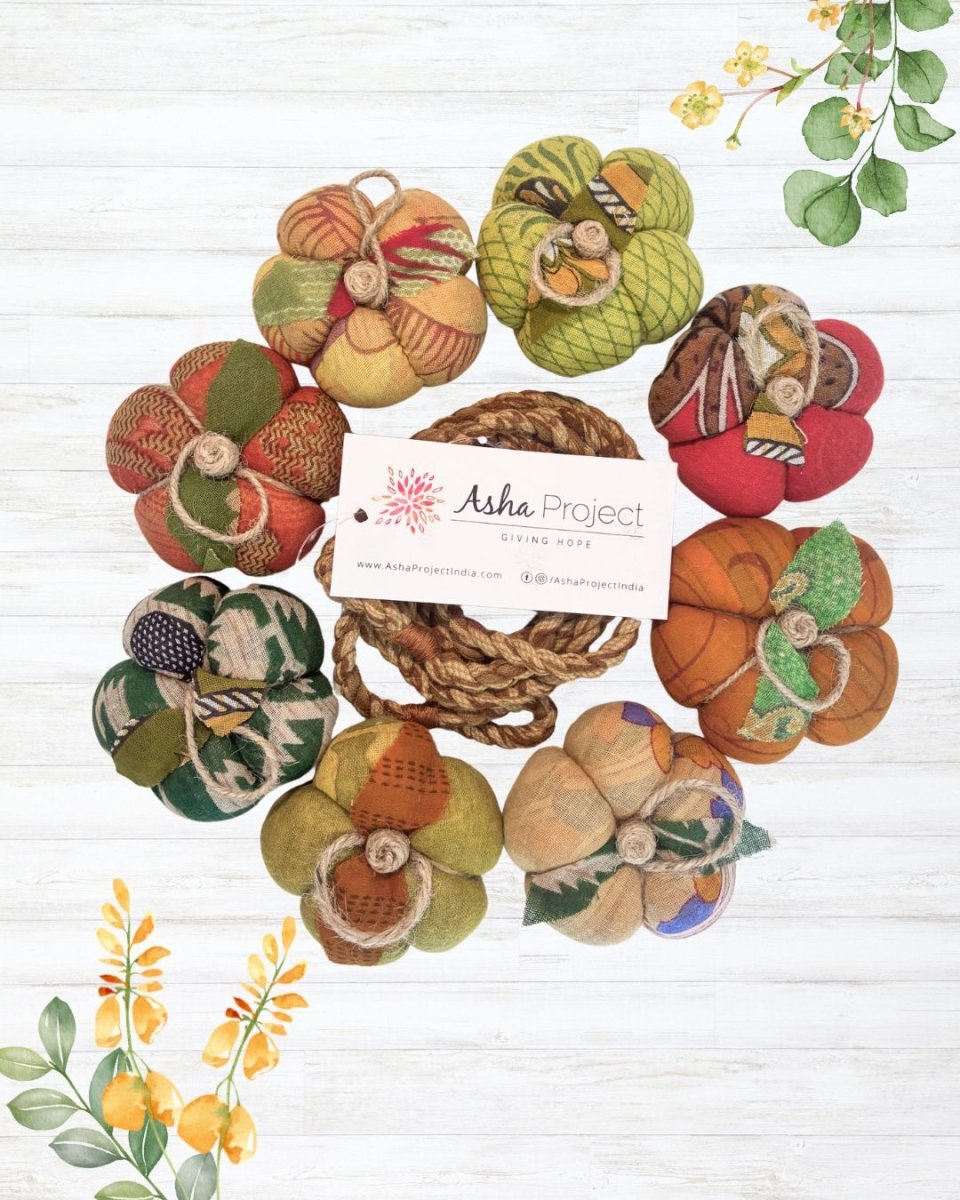 Saree Pumpkin Garland - Asha Project Kantha-Saree-Handmade