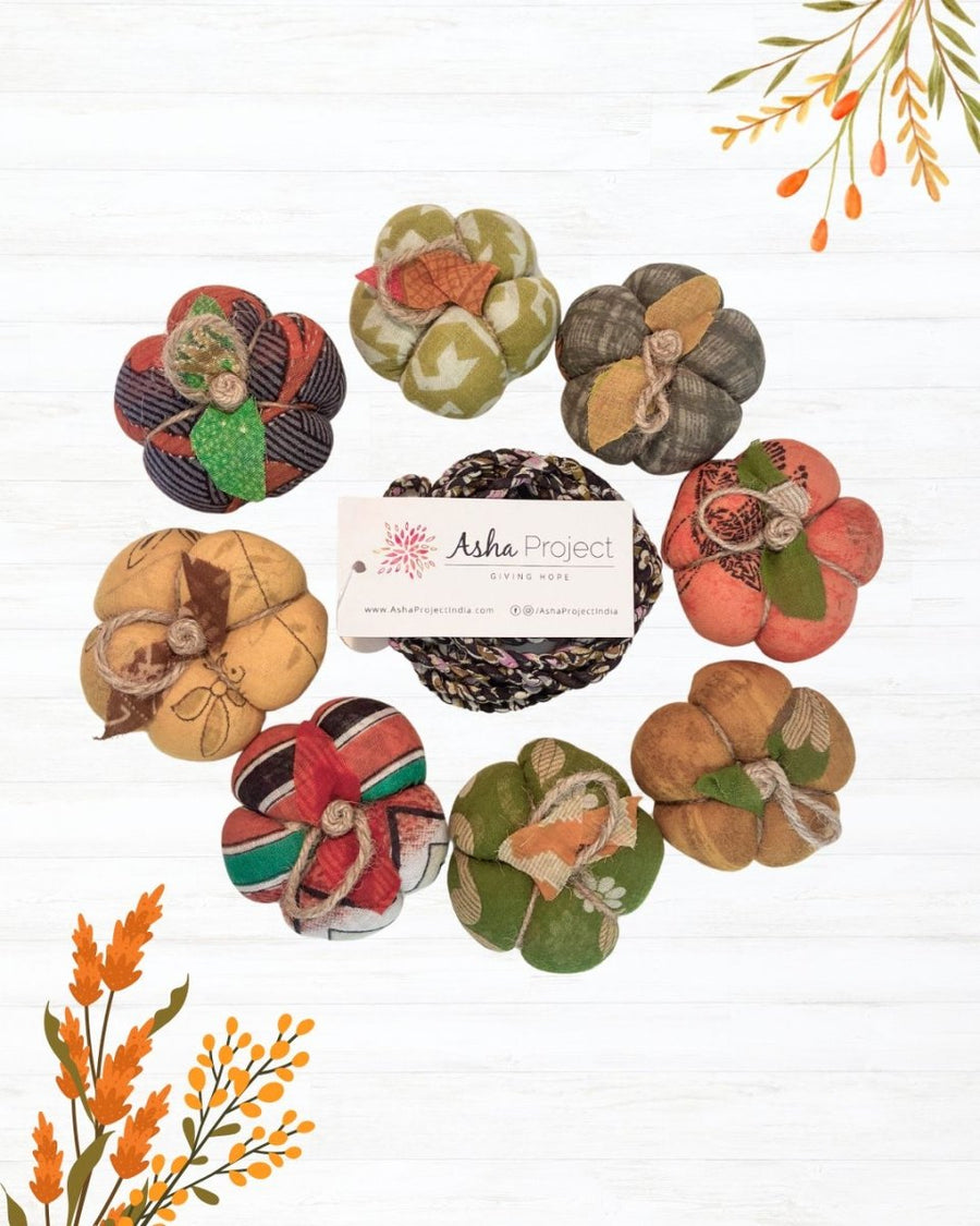 Saree Pumpkin Garland - Asha Project Kantha-Saree-Handmade