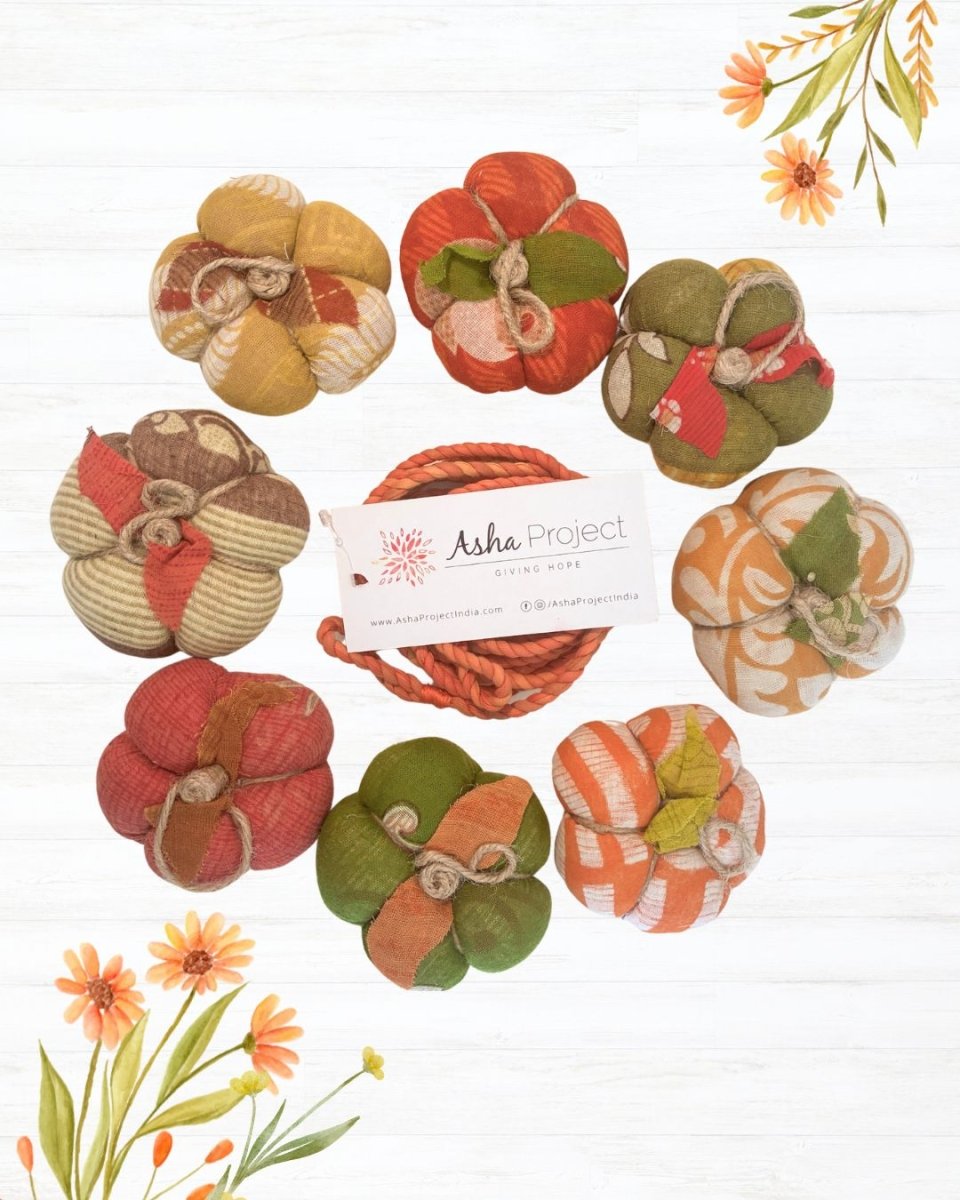 Saree Pumpkin Garland - Asha Project Kantha-Saree-Handmade